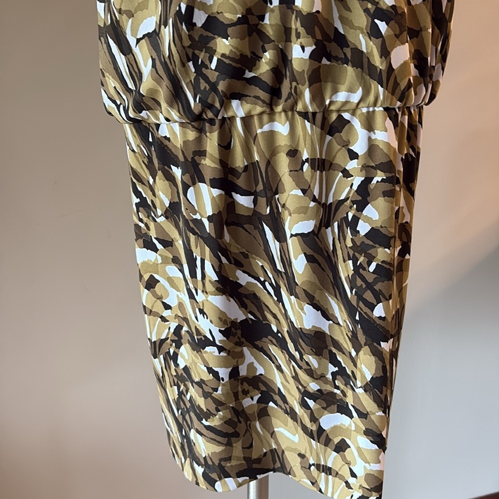 Michael Kors women’s camo green print jersey mini dress sleeveless cowl neck Med - Picture 5 of 13